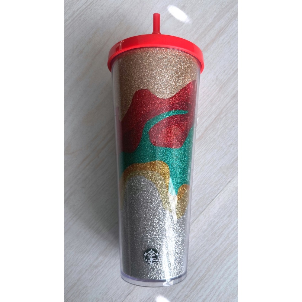 Starbucks Holiday‎ Sand Flow Glitter Cold Cup Tumbler